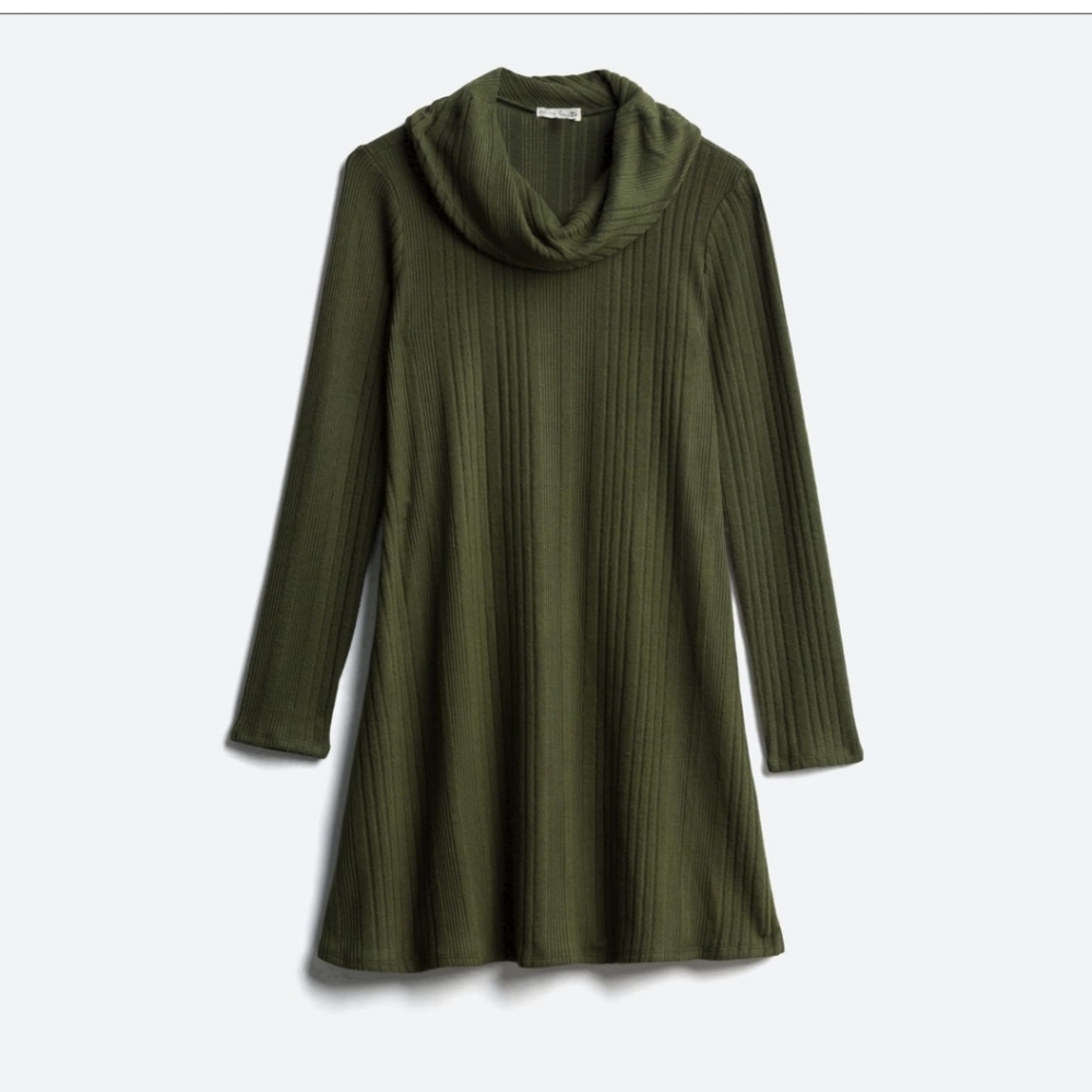 NINE BRITTON
Laura Cowl Neck Ribbed Hacci Dress
